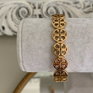 Tory Burch Gold Logo Cuff Bracelet